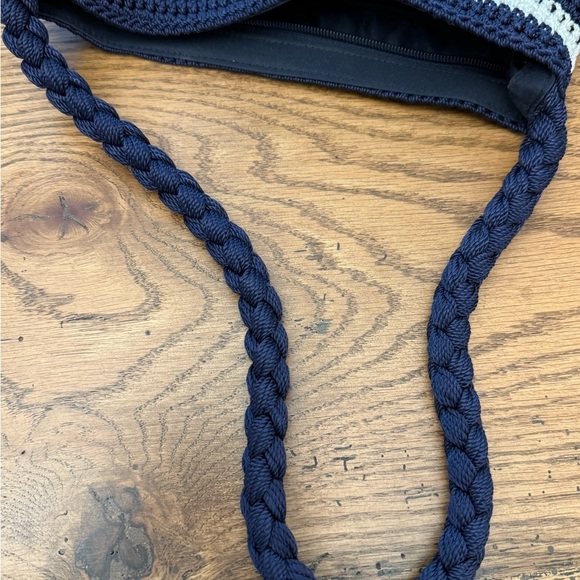 The Sak Handbag White Navy Blue Stripes - Picture 8 of 8